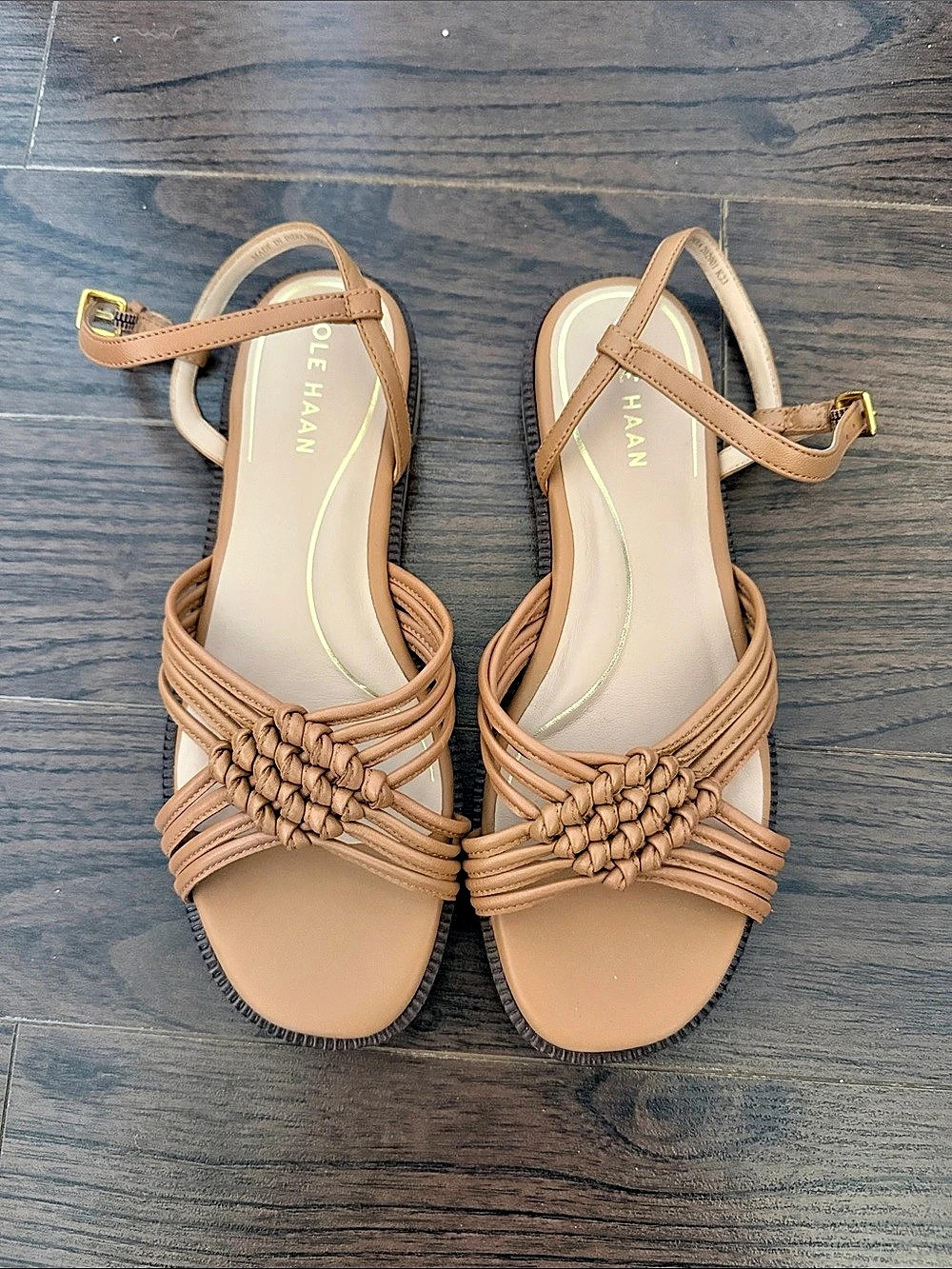 Cole Haan Jitney Knot Flat Sandal Strappy Sandals in Brown
